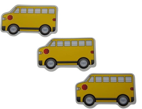 Novel Merk Yellow School Bus Truck Refrigerator Magnets Set, 12 Pieces for Teacher Decorations