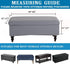 ANWUCHEN Ottoman Cover - Rectangle Storage Ottoman Slipcover with Elastic Bands, Gray Large