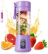 Portable Blender Cup, Electric USB Juicer Blender, Mini Blender for Shakes and Smoothies, 380ml, Light Purple