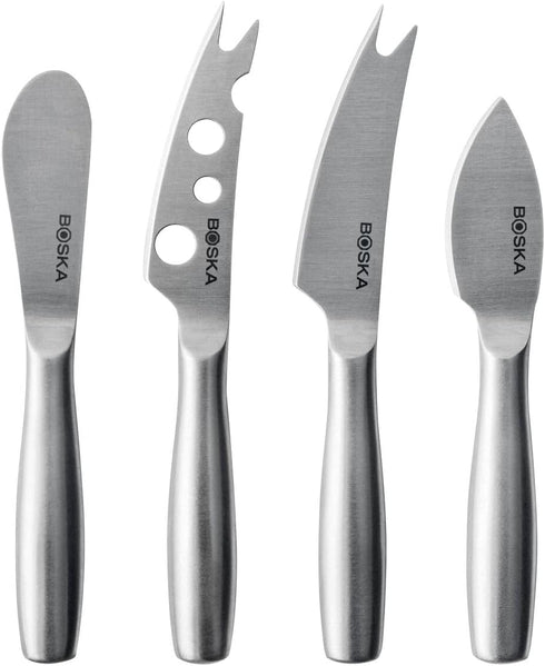 BOSKA Stainless Steel Cheese Knife Set - 4 Mini Copenhagen Knives, Silver Non-Stick, Dishwasher Safe
