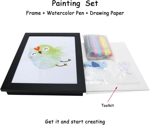 Kids Art Frame, Black, Changeable Display 8.5"×11" or 7"×9" with Magnetic Door for Children Artwork