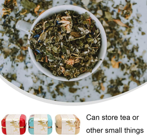 3 Pcs Mini Tea Storage Box, Rustproof Square Canister for Coffee, Tea, Crafts, Snacks, Candy, and Tea