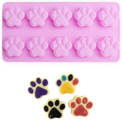 homEdge Puppy Dog Paw and Bone Silicone Molds, Non-Stick Food Grade for Chocolate, Candy, Dog Treats
