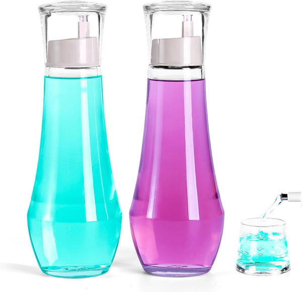 ZOBONETI Mouthwash Dispenser For Bathroom, Glass Mouth Wash Dispensers With Cup, Mouthwash Container