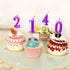 2nd Birthday Candle Number 2 Purple Happy Birthday Cake Topper Decoration for Party Kids Adults