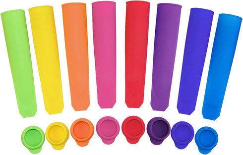 8 Frozen PCS Popsicles Molds, Reusable Multi Colors Popsicle Maker with Lids for Kids, Baby Popsicle Tubes for DIY