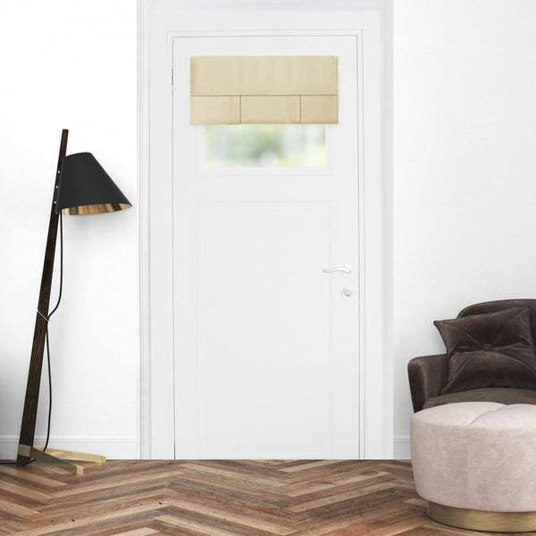 Soft Blackout Silk Look Satin Small Door Curtains, Elegant French Door Panels for Privacy, Beige, 24"x18", 1 Panel