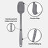 Carrotez Silicone Spoon Spatula, 9.4 inch Heat Resistant Cooking Spoonula for Stir Fry & Baking, Modern Grey