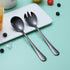 Berglander Black Salad Server Set, Stainless Steel Salad Serving Set with Titanium Black Plating, Pack of 2 (Shiny