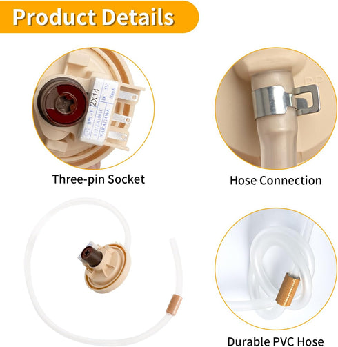 6501EA1001C Washer Water Level Sensor Switch Assembly Compatible with LG Washing Machines WT1101CW WT4970CW - 6501EA1001R Water Level Pressure Switch Compatible with Kenmore Elite Washer