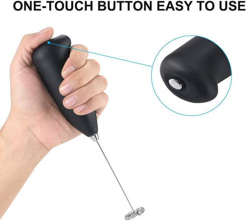 Onwon Handheld Electric Milk Frother, Battery Operated Mixer Whisk for Coffee, Latte, Cappuccino, Hot Chocolate