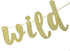Qttier Jungle Theme Birthday Banner, Gold, 117" x 2" with 3"-6" Tall Letters for 1st Birthday Parties