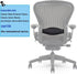 Herman Miller Classic Aeron Chair Lumbar Support Pad Replacement - Size B: Medium, Black