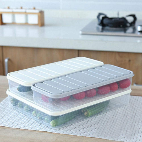 Food Storage Bin Vegetable Organizer with Lid, Clear Fridge Crisper to Keep Food Fresh, BPA Free Kitchen Organizer