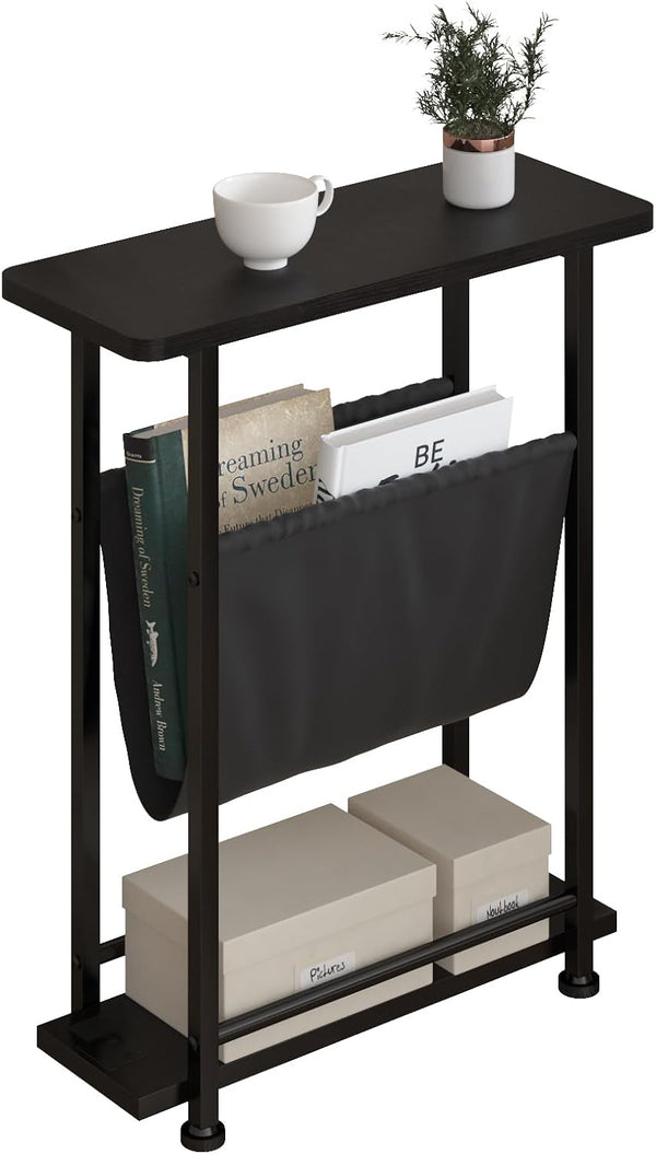 Narrow Side Table, 3 Tier Small Side Table for Small Spaces, Morden