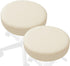 2-Pack 17-1/2 Inch Saloniture Round Stool Seat Cover, Waterproof Slipcover for Swivel Chair or Barstool - Cream