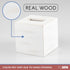 Ilyapa Square Wood Tissue Box Cover - Rustic Farmhouse White Wooden Tissue Holder
