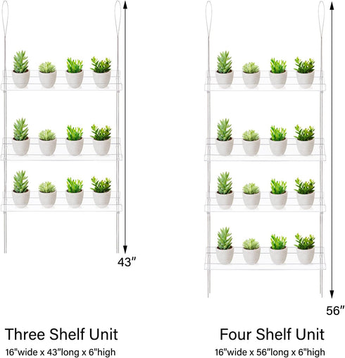 3-Tier Sumerflos Acrylic Window Boxes Plant Shelves for Windows, Acrylic Hanging Window Plant Shelves, Indoor Windows