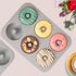 Silicone Donut Mold for 6 Doughnuts, Set of 2. Food Grade LFGB Silicone Bagels Baking Pan, Non-Stick, Dishwasher Safe, Heat Resistant and Microwave Safe(Gray) by Aichoof