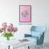 xbsifyiooa 16x24in Silver Disco Ball Canvas Wall Art, Bright Pastel Pink Girly Poster, Trendy Dopamine Mirrorball Wall