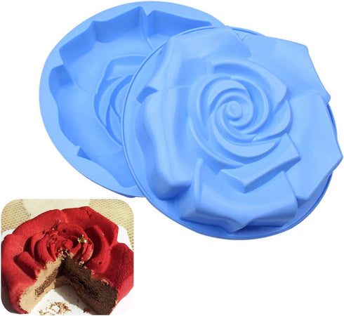Cake Mould Silicone, Square Rose Cake Mould, Big Family Cake Mould for Cakes, Pizza, Bread Baking Tools, Bakeware,