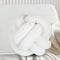 Short Plush Knot Ball Pillow (White, 9.8x9.8) - Waist Cushion for Home Decoration, Plush Throw Pillow for Sofa, Car,