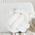 Short Plush Knot Ball Pillow (White, 9.8x9.8) - Waist Cushion for Home Decoration, Plush Throw Pillow for Sofa, Car,
