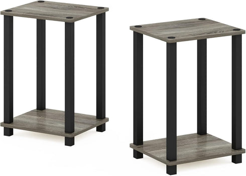 2-Pack, Furinno Simplistic End Table, French Oak/Black