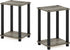 2-Pack, Furinno Simplistic End Table, French Oak/Black