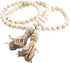 58in Farmhouse Beads Wood Bead Garland with Tassels, Rustic Decor for Farmhouse Tiered Tray Wall Decor (Natural Wood)