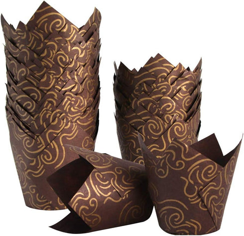 150pcs Tulip Cupcake Liners Baking Cups, Grease-Proof Paper Cupcake Wrappers for Parties