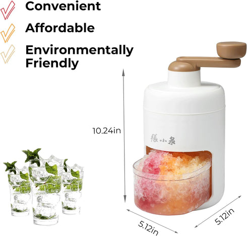 ZHANG XIAO QUAN SINCE 1628 Hand-cranked Shaver Ice and Snow Cone Machine, BPA Free