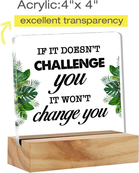 Uplifting Fitness Desk Decor Acrylic Desk Sign Motivational Workout Acrylic Plaque Home Gym Desk Shelf Decoration 4.7"x4.7", Gym Buddy Gift