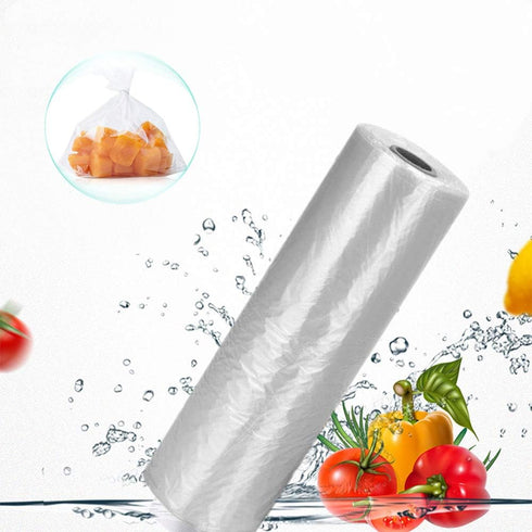 Food Storage Bags, 12 x 16 Plastic Produce Bags on a Roll, Clear Bags for Fruits, Vegetables, and Bread