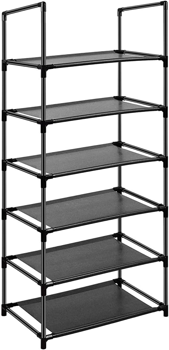 Easyhouse 6 Tier Metal Structure Free Standing Shoe Rack for Small Space Entryway,