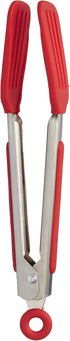 Tovolo Mini Turner, Flat Head Easy-Lock Mechanism, Non-Slip Grip Tongs for Grilling, BPA-Free Silicone Cooking Utensils