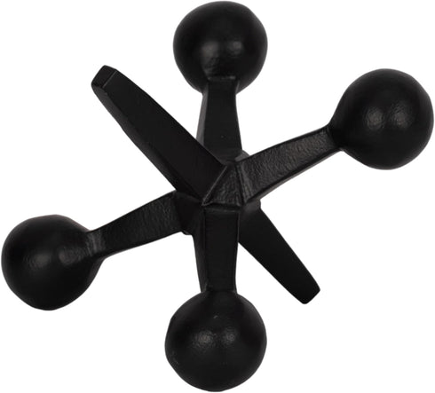 Black Metal Jacks Decorative Object Abstract Sculpture Modern Home Decor Ornament Shelf