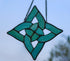 Celtic Trinity Knot Stained Glass Window Hanging Suncatcher Ornament, Handmade Irish Decoration Birthday Gifts for