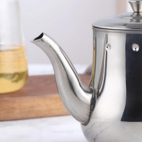 Buyer Star 17 Oz Stainless Steel Tea Pot with Removable Infuser, Pour Over Coffee Kettle for Home, Bar, Restaurant