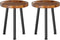 Ekisemio 2-Pack Plant Stands Outdoor Indoor, Mid Century Side Tables with Walnut