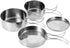 Portable Cookware Set, 4 Pcs Stainless Steel Camping Kitchenware Pan Pot Plate Tableware for Outdoor Cooking