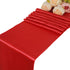 WELMATCH 5 pcs Red Satin Table Runners for Wedding Banquet Party Event Decoration (Red, 5)