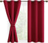 DWCN Blackout Short Curtains with Tiebacks, Thermal Insulated Grommet Window Curtains for Living Room, 38 x 45 inch, Red