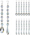 Teardrop Crystals Garland 12 Strands, 38mm/55mm Hanging Chandelier Crystals Beads Chain for