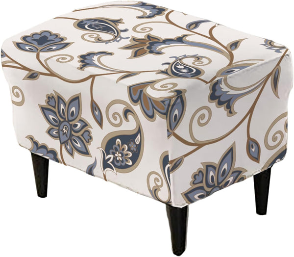 KRFOONN Stretch Ottoman Cover Slipcovers Rectangle Fit Length 55"-63" Footrest Stool Covers