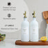 16oz Set, Set 2 (16oz HOMCDALY Olive Oil Dispenser for Kitchen, Glass Oil Bottles with Bamboo Tray, Gold Oil&Vinegar