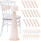 SoarDream Champagne Wedding Chair Sashes, 16 Pack Sheer Tulle with Artificial Hydrangea