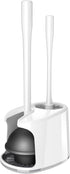 MR.SIGA Toilet Plunger and Bowl Brush Set, Heavy Duty Bathroom Cleaning Tools with Holder, White, 1 Set