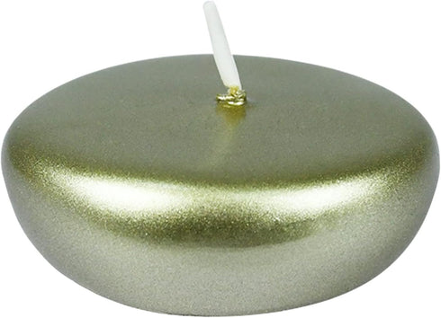 Zest Candle 24-Piece Floating Candles, 2.25-Inch, Metallic Gold