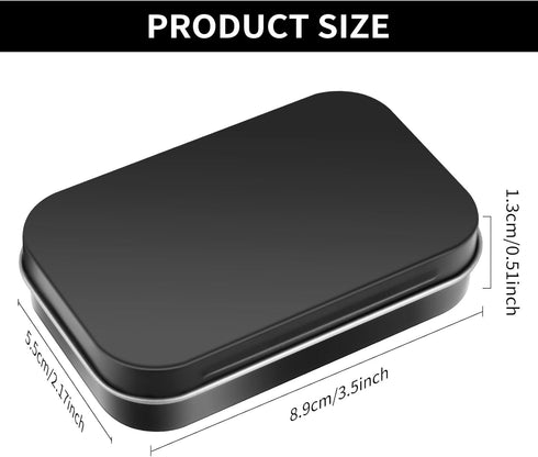 Metal Rectangular Empty Hinged Tins, Small Portable Containers with Lids for Storage of Candies and Crafts